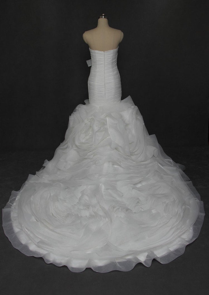 Sweetheart Strapless Organza Mermaid Wedding Dresses, Custom Made Wedding Dresses, Cheap Wedding Gowns, WD210