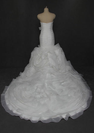 Sweetheart Strapless Organza Mermaid Wedding Dresses, Custom Made Wedding Dresses, Cheap Wedding Gowns, WD210
