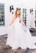 Sweetheart V-neck Long A-line Sleeveless Lace Wedding Dresses,WD748