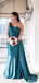Teal Mermaid One Shoulder Cheap Long Bridesmaid Dresses Online,WG1105