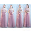 Tulle Pink Long Mismatched Unique Cheap Bridesmaid Dresses Online, WG512
