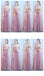 Tulle Pink Long Mismatched Unique Cheap Bridesmaid Dresses Online, WG512