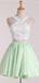 Two Pieces Halter Lace Short Homecoming Dresses Online, Cheap Short Prom Dresses, CM864