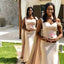 Unique Champagne Mermaid Cheap Long Bridesmaid Dresses Online,WG1470