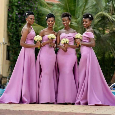 Unique Lilac Sleeveless Cheap Long Bridesmaid Dresses Gown Online, WG860