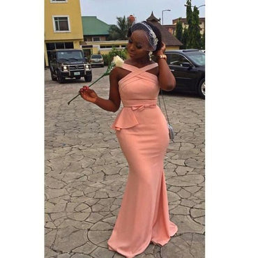 Unique Orange Mermaid Cheap Long Bridesmaid Dresses,WG1404