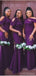 Unique Purple Mermaid One Shoulder Cheap Long Bridesmaid Dresses Online,WG1005