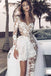 Unique See Through Short One Shoulder Long Sleeve Wedding Dresses,WD727