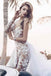 Unique See Through Short One Shoulder Long Sleeve Wedding Dresses,WD727