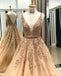 V Neck A-line Lace Cheap Long Evening Prom Dresses, Cheap Custom Sweet 16 Dresses, 18514
