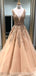 V Neck A-line Lace Cheap Long Evening Prom Dresses, Cheap Custom Sweet 16 Dresses, 18514