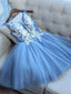 V Neck Grey Cheap Short Homecoming Dresses Online, CM687