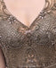 V Neck Grey Heavily Beaded Ruffle Ball Gown Evening Prom Dresses, Evening Party Prom Dresses, 12208
