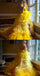 Yellow A-line V-neck Cheap Long Prom Dresses Online,Dance Dresses,12391