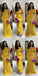 Yellow Mermaid Off Shoulder Cheap Long Bridesmaid Dresses,WG1284