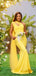 Yellow Mermaid One Shoulder Cheap Long Bridesmaid Dresses,WG1340